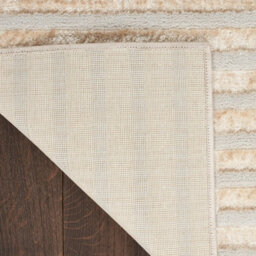 Beige Silver Striped Modern Living Room Bedroom & Dining Room Rug-66 X 229Cmcm (Runner) - thumbnail 7