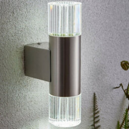 Ip44 Accent Outdoor Led Light Steel Double Glass Up Down Wall Lamp Porch Garden - thumbnail 5