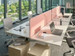 Beliani  Desk Screen Split Peach Pink - thumbnail 2