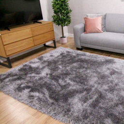 Silver Handmade Luxurious Plain Shaggy Sparkle Easy To Clean Rug For Living Room, Bedroom - 200Cm X 290Cm - thumbnail 2
