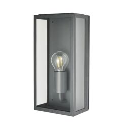 Zinc Thora Fixed Matt Anthracite Mains-Powered Led Outdoor Box On/off Wall Light (Dia)16Cm - thumbnail 4