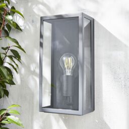 Zinc Thora Fixed Matt Anthracite Mains-Powered Led Outdoor Box On/off Wall Light (Dia)16Cm - thumbnail 2