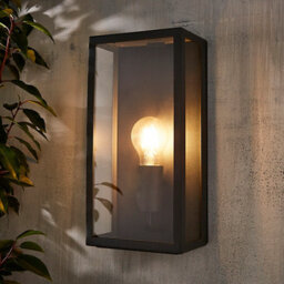 Zinc Thora Fixed Matt Anthracite Mains-Powered Led Outdoor Box On/off Wall Light (Dia)16Cm - thumbnail 1