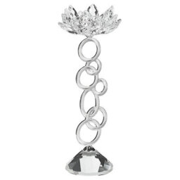 Beliani Candle Holder Oviedo Glass 27 Cm Silver - thumbnail 4