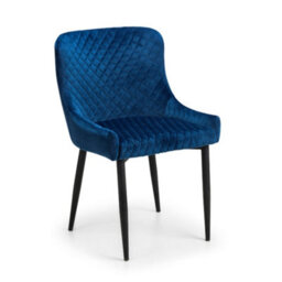 Oakham Cromwell Premium Blue Velvet Dining Chairs - Set Of 2 - thumbnail 2