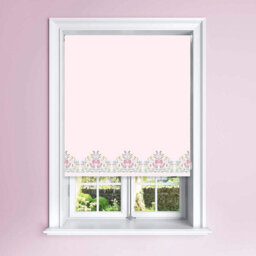 Lister Cartwright Blackout Roller Blinds For Kids Easy Fit Child Safety Included (Floral Boarder Purple, 150 X 140 Cm)