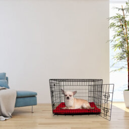 Actiaspet Small Dog Bed Cage Crate Pet Waterproof Hygienic Bedding Tough Hardwearing Cushion Mat Red - thumbnail 5