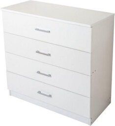 Home Treats White Chest Of 4 Drawers Anti Bowing  Support 75 X 72 X 36 Cm - thumbnail 3