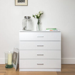 Home Treats White Chest Of 4 Drawers Anti Bowing  Support 75 X 72 X 36 Cm