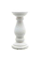 Small Matt White Ceramic Candle Holder Modern Minimalist Decor Accent - thumbnail 1