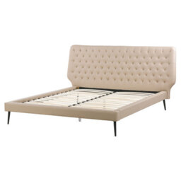 Beliani Bed Faux Leather Essonne 160 X 200 Cm (Eu King Size) Beige - thumbnail 5