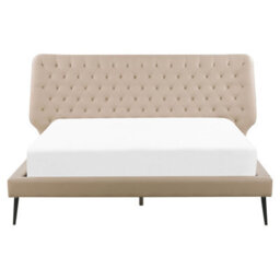 Beliani Bed Faux Leather Essonne 160 X 200 Cm (Eu King Size) Beige - thumbnail 4