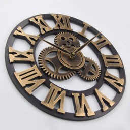 60Cm Extra Large Roman Numerals Skeleton Wall Clock Giant Big Open Face Round Uk - thumbnail 5