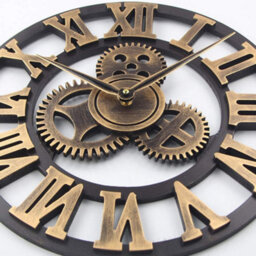 60Cm Extra Large Roman Numerals Skeleton Wall Clock Giant Big Open Face Round Uk - thumbnail 6