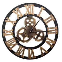 60Cm Extra Large Roman Numerals Skeleton Wall Clock Giant Big Open Face Round Uk - thumbnail 9