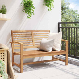 Berkfield Stylish Garden Bench Natural 110 X 64 X 76.5 Cm Solid Teak Wood - thumbnail 4