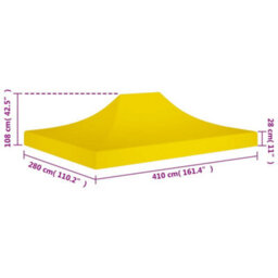 Walplus Party Tent Garden Gazebo Canopy Roof 4X3 M Yellow 270 G/mâ² - thumbnail 6