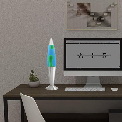 Almineez Magic 16 Inch Lamp Aluminium Soothing Colour Motion Wax And Liquid Decoration Mood Light  Green Blue - image 1