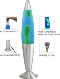 Almineez Magic 16 Inch Lamp Aluminium Soothing Colour Motion Wax And Liquid Decoration Mood Light  Green Blue - thumbnail 3