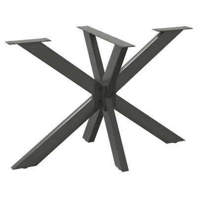 Berkfield Dining Table Leg Spider Shape Anthracite 120X68X(72-73) Cm Steel - image 1