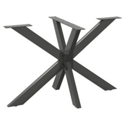 Berkfield Dining Table Leg Spider Shape Anthracite 120X68X(72-73) Cm Steel - thumbnail 1