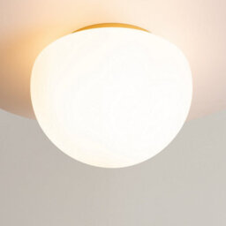 Luminosa Lighting Luminosa Glassy Modern Globe Ceiling Light Gold 1Xe27 White Shade - thumbnail 4