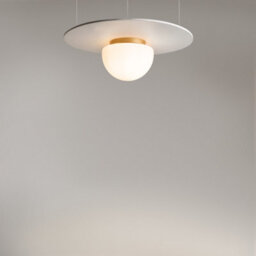 Luminosa Lighting Luminosa Glassy Modern Globe Ceiling Light Gold 1Xe27 White Shade - thumbnail 2