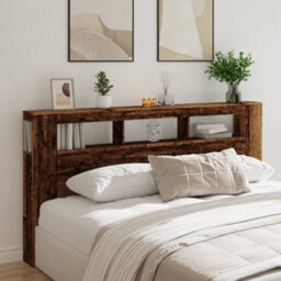 Berkfield Led Headboard Old Wood 200X18.5X103.5 Cm Engineered Wood - thumbnail 4