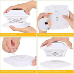 4 X Solar Powered White Led Outdoor Garden Post Deck Cap Square Fence Lights - thumbnail 3