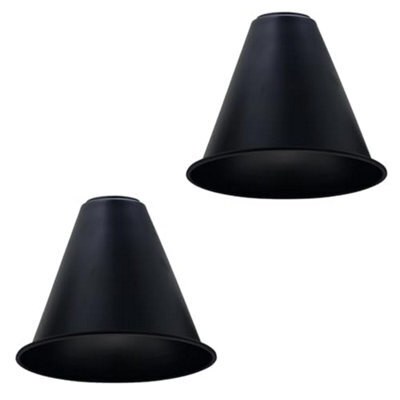 Ledsone Pack Of 2 Black Cone Pendant Light Shade Retro Easy Fit 18Cm Ceiling Lampshade For Bedroom Kitchen Dining Room - image 1
