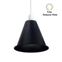 Ledsone Pack Of 2 Black Cone Pendant Light Shade Retro Easy Fit 18Cm Ceiling Lampshade For Bedroom Kitchen Dining Room - thumbnail 5