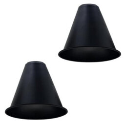 Ledsone Pack Of 2 Black Cone Pendant Light Shade Retro Easy Fit 18Cm Ceiling Lampshade For Bedroom Kitchen Dining Room - thumbnail 1