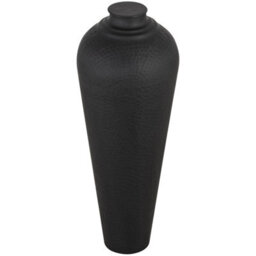 Matt Black Medium Hammered Vase - Handcrafted Steel Decor - thumbnail 2