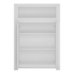 Wyld Haus Vienna White Wooden 2-Door Storage Cabinet With Open Shelf, 920X422X1330 mm - thumbnail 4