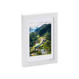 "Nicola Spring Photo Frame With 4"" X 6"" Mount - 5"" X 7"" - White/white" - thumbnail 1