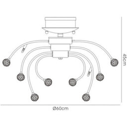 Luminosa Lighting Luminosa Xeena Ceiling 10 Light G4 French Gold/crystal, Not Led/cfl Compatible - thumbnail 3