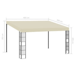 Walplus Wall-Mounted Gazebo 3X4 M Cream Fabric - thumbnail 6