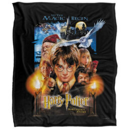 Harry Potter And The Philosophers Stone Movie Poster Blanket Multicoloured (One Size) - thumbnail 2