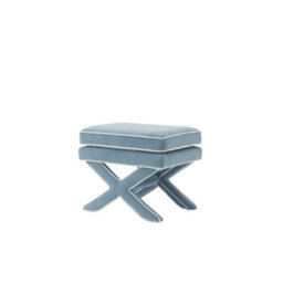 Wyld Haus Theodor Ice Blue Velvet Stool With X-Legs - thumbnail 3