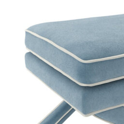 Wyld Haus Theodor Ice Blue Velvet Stool With X-Legs - thumbnail 5