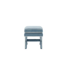 Wyld Haus Theodor Ice Blue Velvet Stool With X-Legs - thumbnail 4