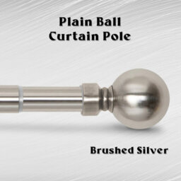 Aspire Homeware Plain Metal Curtain Pole With Ball Finials Extendable Rod 70-120 Cm (Brushed Silver) - thumbnail 8