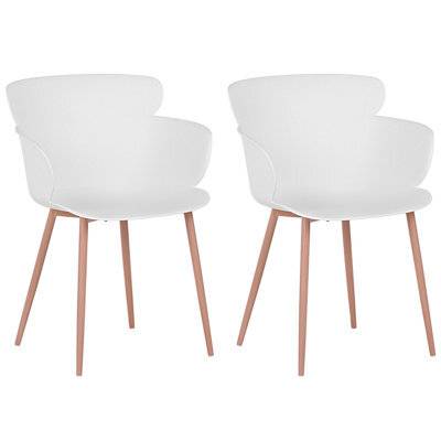 Beliani Set Of 2 Dining Chairs Sumkley White - image 1