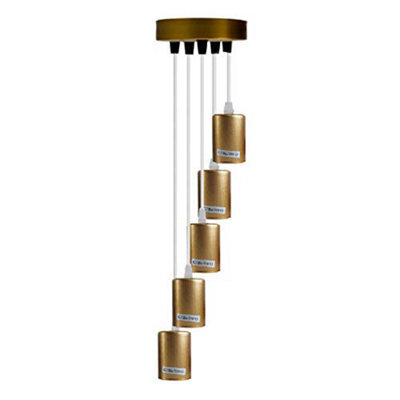 Modern 5-Light Gold Industrial Pendant Light Adjustable E27 Cluster Ceiling Lamp For Kitchen, Dining & Living Room - image 1