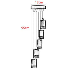 Modern 5-Light Gold Industrial Pendant Light  Adjustable E27 Cluster Ceiling Lamp For Kitchen, Dining & Living Room - thumbnail 3