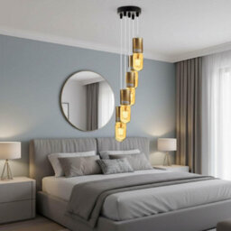 Modern 5-Light Gold Industrial Pendant Light  Adjustable E27 Cluster Ceiling Lamp For Kitchen, Dining & Living Room - thumbnail 4