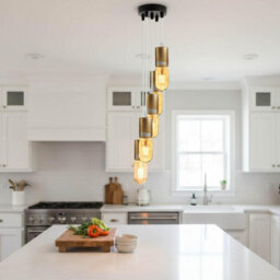 Modern 5-Light Gold Industrial Pendant Light  Adjustable E27 Cluster Ceiling Lamp For Kitchen, Dining & Living Room - thumbnail 2