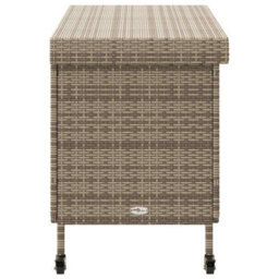 Garden Storage Box With Wheels Grey 110X55X73 Cm Poly Rattan - thumbnail 5