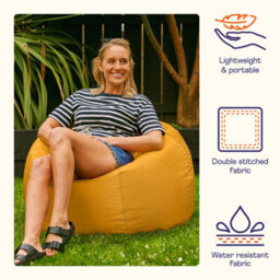 Icon Classic Indoor Outdoor Bean Bag Chair Yellow - thumbnail 4