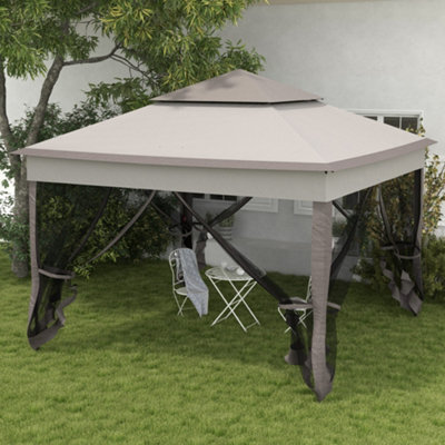 Outsunny Garden Folding Tent Heavy Duty Pop Up Gazebo For Party Light Grey - image 1
